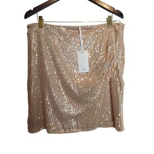 NWT GRACE KARIN sequined skirt NEW Champagne Pink Sparkle GNO size‎ 2xl XXL